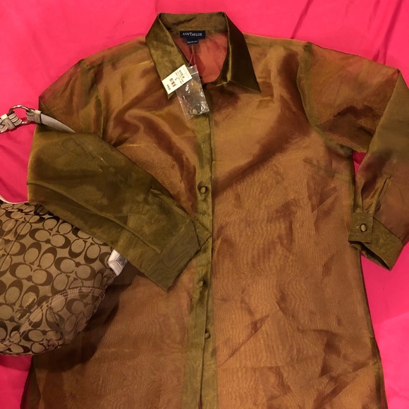 Gold Ann Taylor Blouse - Picture 1 of 4